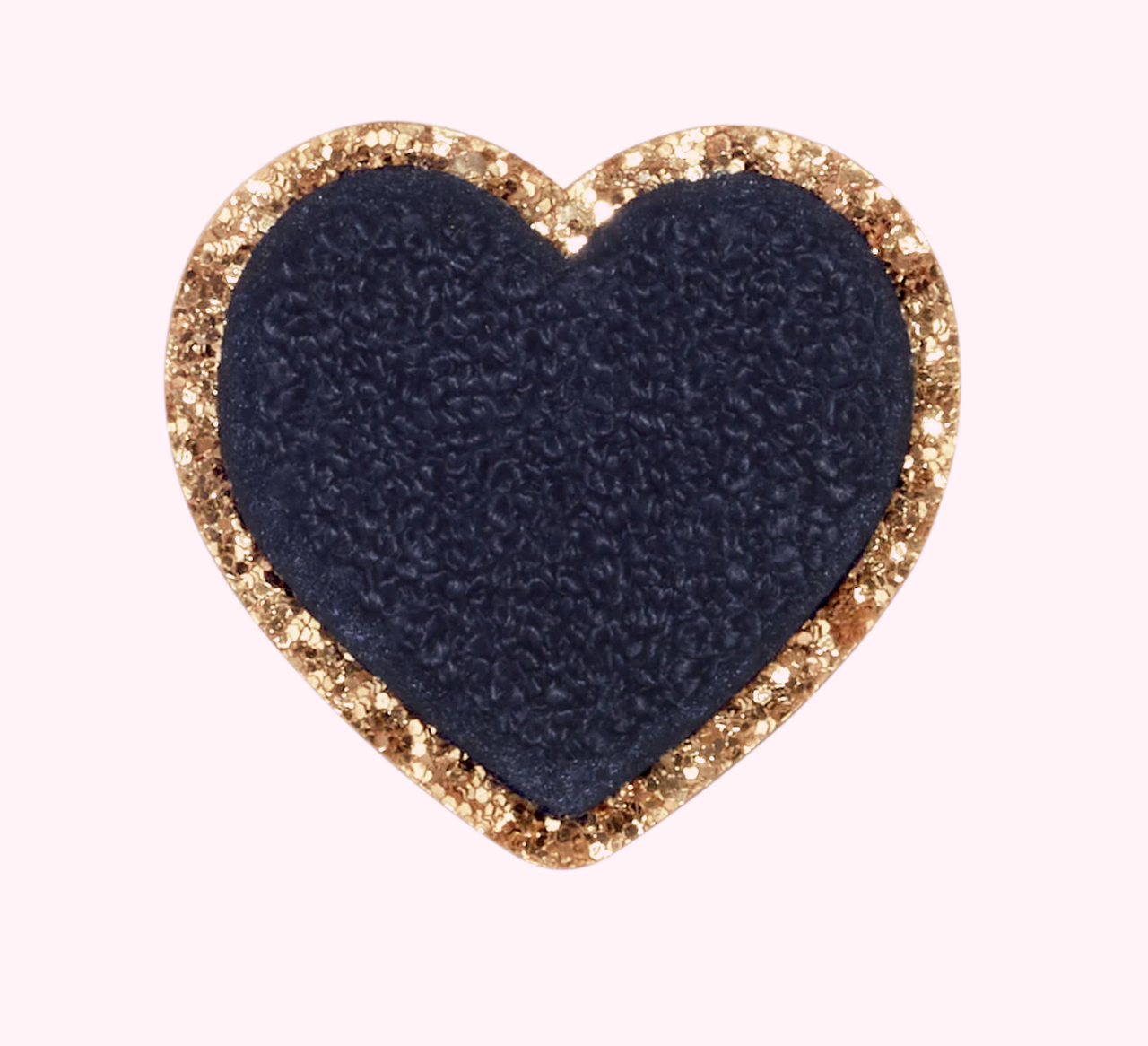 Mini Glitter Varsity Heart Patches - Sapphire - Monkee's of