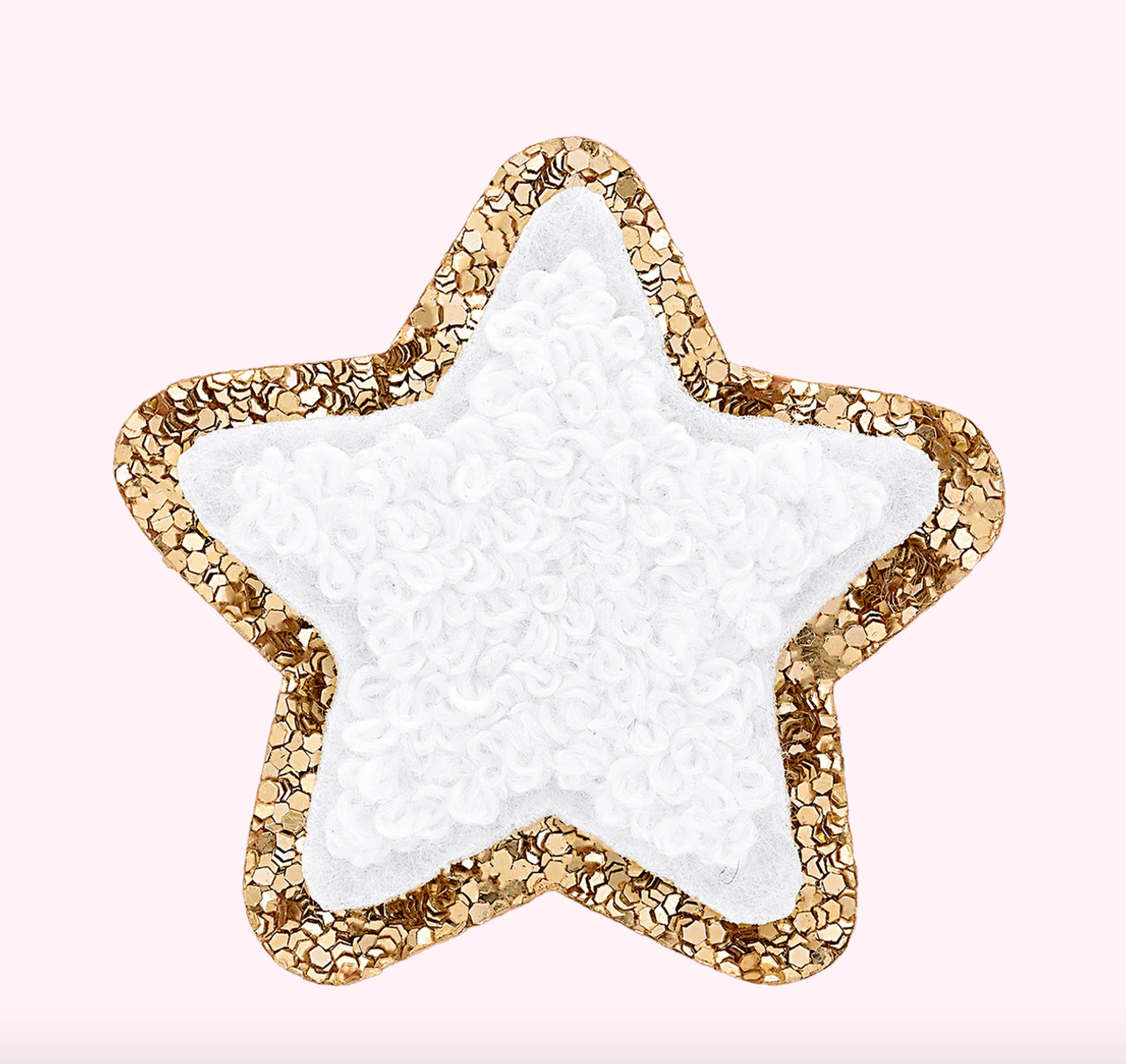 Mini Glitter Varsity Star Patch - Blanc - Monkee's of Fredericksburg