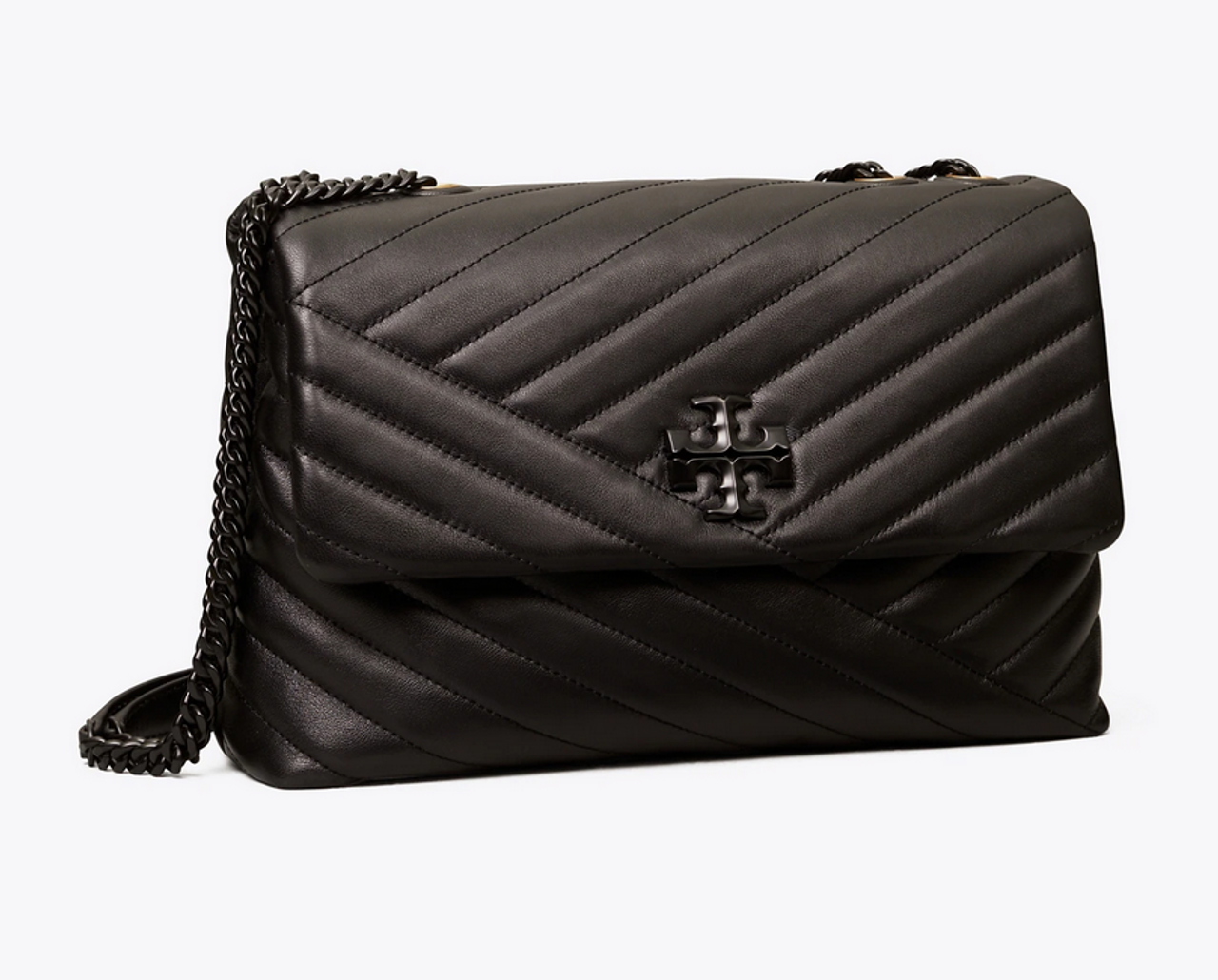 Kira Chevron Powder Coated Convertible Shoulder Bag - Black/Silver -  Monkee's of Fredericksburg