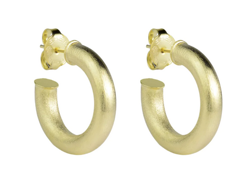 Petite Thin Small Chantal Hoops - Gold Plated