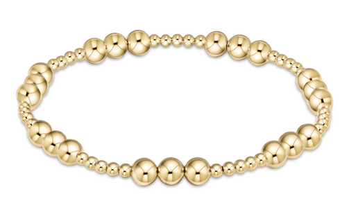 Classic Joy Pattern 5mm Bead Bracelet - Gold