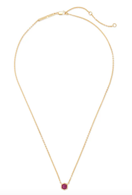 Davie Pendant Necklace - 18K Gold Vermeil Pink Ruby 