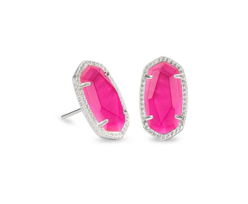 Ellie Stud Earrings - Rhodium Azalea Illusion