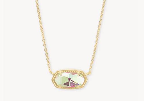 Elisa Short Pendant Necklace - Gold Dichroic Glass