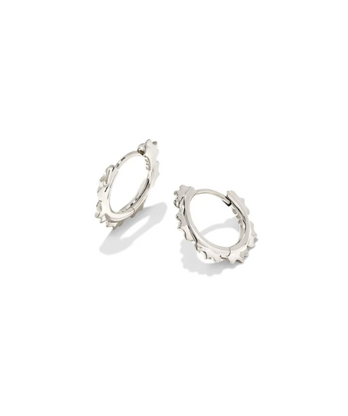 Genevieve Huggie Earrings -Silver 