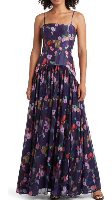 Imogen Dress - Navy Whimsy Watercolor Floral 