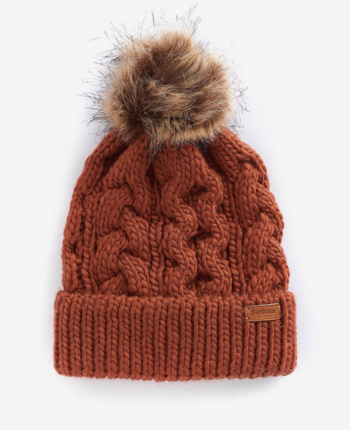 Barbour Penshaw Cable Beanie - Warm Ginger 