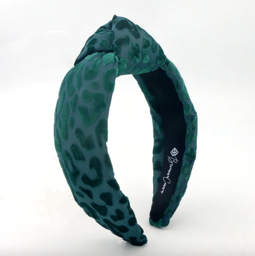 Green Leopard Print Knotted Headband