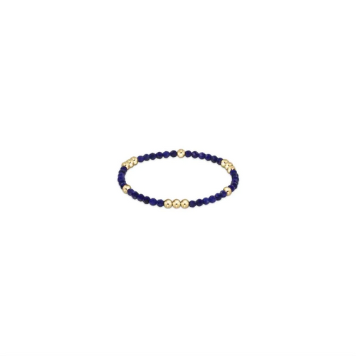 Worthy Pattern 3mm Bead Bracelet - Lapis 