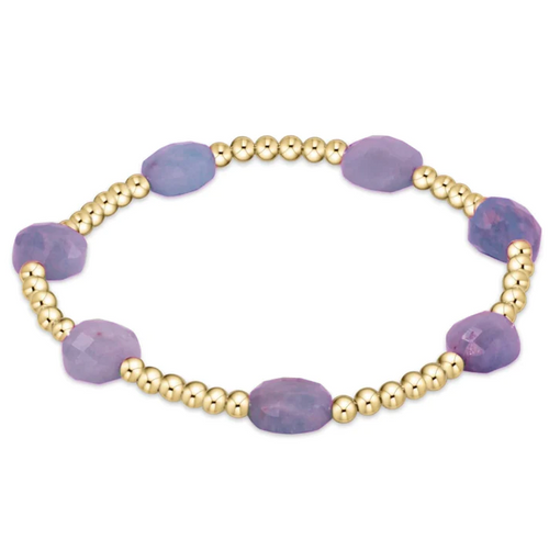 Admire Gold 3mm Bead Bracelet - Amethyst 