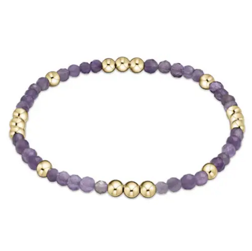 Worthy Pattern 3mm Bead Bracelet - Amethyst