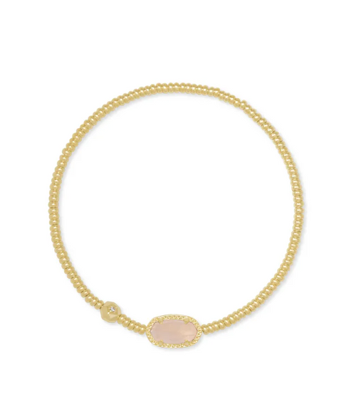 Grayson Stretch Bracelet -Gold Rose Quartz 