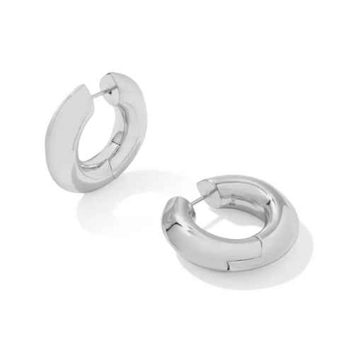 Mikki Metal Hoop Earrings - Silver 