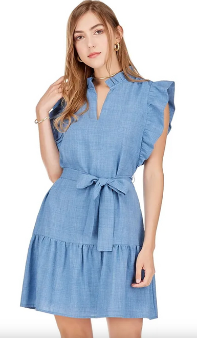 Ruffles Dress - Denim