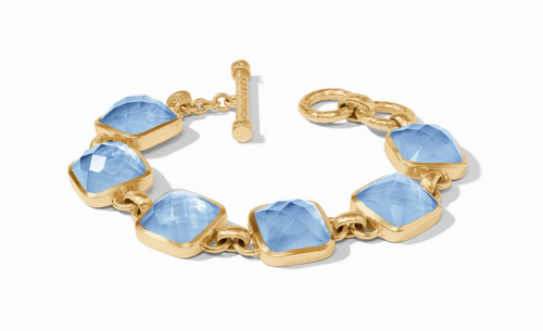 Catalina Stone Bracelet - Iridescent Chalcedony Blue