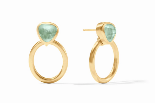 Aquitaine Demi Doorknocker Earring- Iridescent Aquamarine Blue