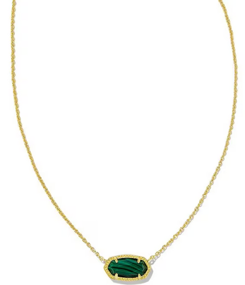 Elisa Necklace - Gold Green Malachite