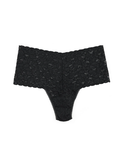 Rolled Retro Thong - Black 