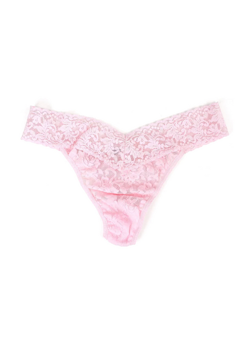 Signature Lace Original Rise Thong - Bliss Pink