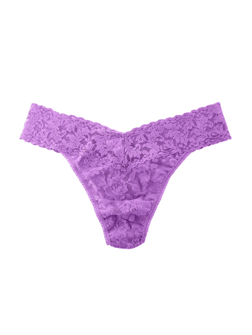 Signature Lace Original Rise Thong - Violet