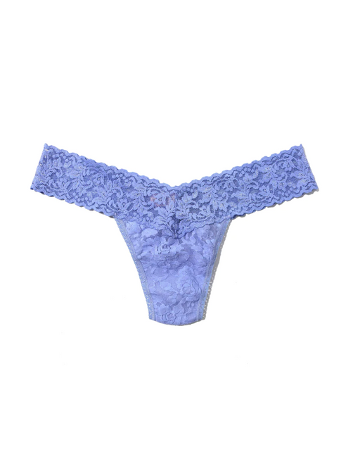 Signature Lace Low Rise Thong - Cool Water