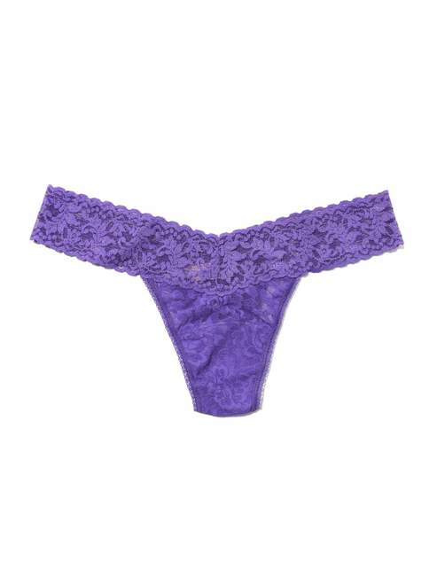 Signature Lace Low Rise Thong - Violet