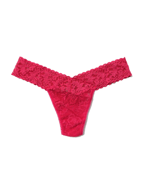 Signature Lace Low Rise Thong - Evening Pour