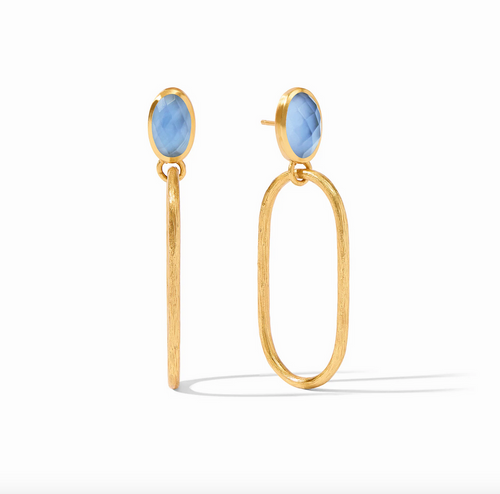 Ivy Statement Earring - Iridescent Chalcedony Blue 