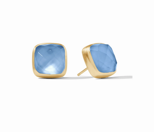 Catalina Stud - Iridescent Chalcedony Blue 