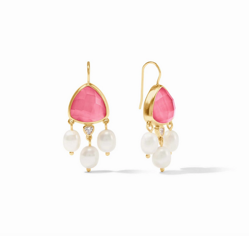Aquitaine Chandelier Earring - Iridescent Peony Pink 