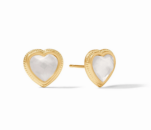 Heart Stud - Iridescent Clear Crystal 