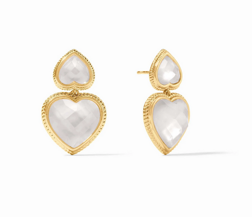 Heart Statement Earring - Iridescent Clear Crystal 