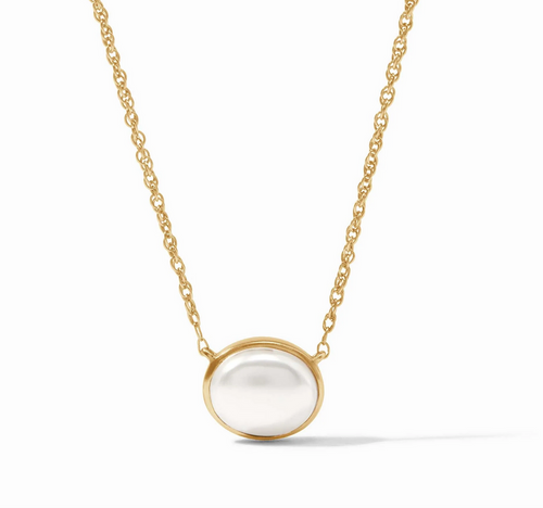 Nassau Solitaire Necklace - Pearl 
