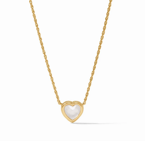 Heart Delicate Necklace - Iridescent Clear Crystal 