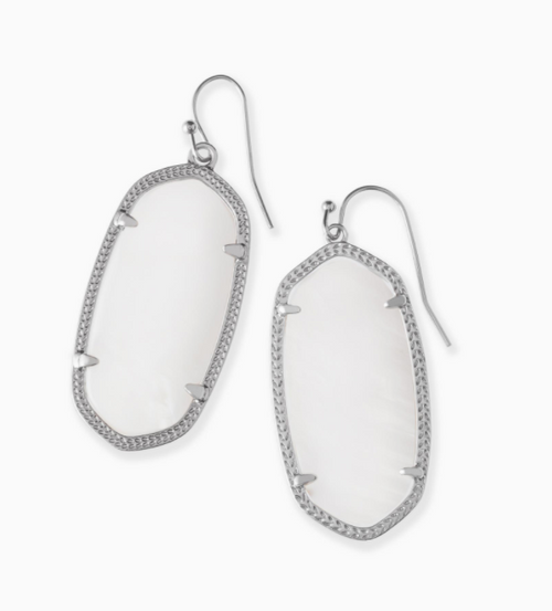 Elle Earring - Silver / White Mother of Pearl 