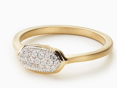 Isa Ring - 14k Gold White Diamond 