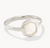 Davis Small Stone Band Ring - Sterling Silver Ivory Mother of Pearl 