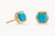 Davie Stud Earrings - 18k Gold Vermeil Turquoise 