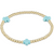 Signature Cross Gold Pattern 3mm Bead Bracelet - Turquoise 