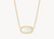 Elisa Short Pendant Necklace - Gold White Opal