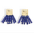 Square BC Icon Navy Beaded Earrings - Navy 