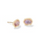 Daphne Stud Earrings - Gold Light Pink Iridescent Abalone