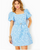 Kasslyn Elbow Sleeve Jacquard Dress - Bon Bon Blue All Heart Jacquard 