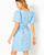 Kasslyn Elbow Sleeve Jacquard Dress - Bon Bon Blue All Heart Jacquard 