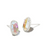Grayson Stone Stud Earrings - Silver Dichroic Glass 