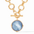 Honeybee Statement Necklace - Iridescent Chalcedony Blue