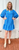 V Neck Placket Dress - Blue 