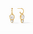 Aquitaine Duo Hoop and Charm Earring - Iridescent Clear Crystal 