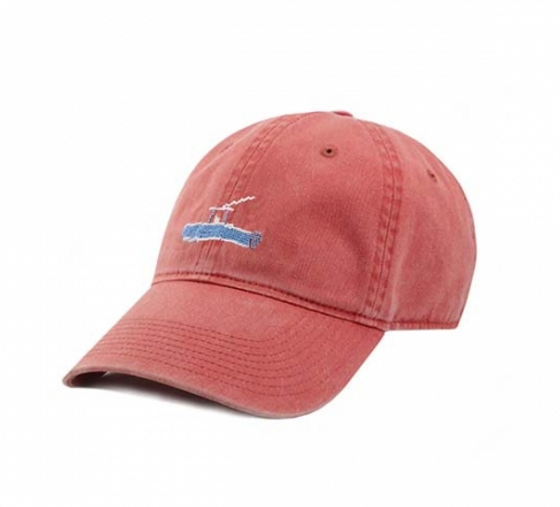 Needlepoint Hat - Nantucket Red Power Boat