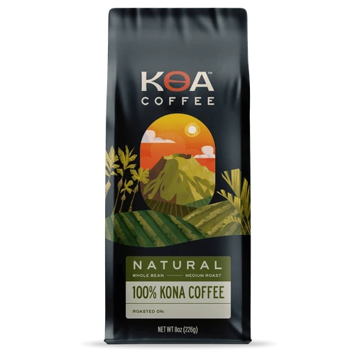 100% Kona Natural Medium Roast Whole Bean Coffee